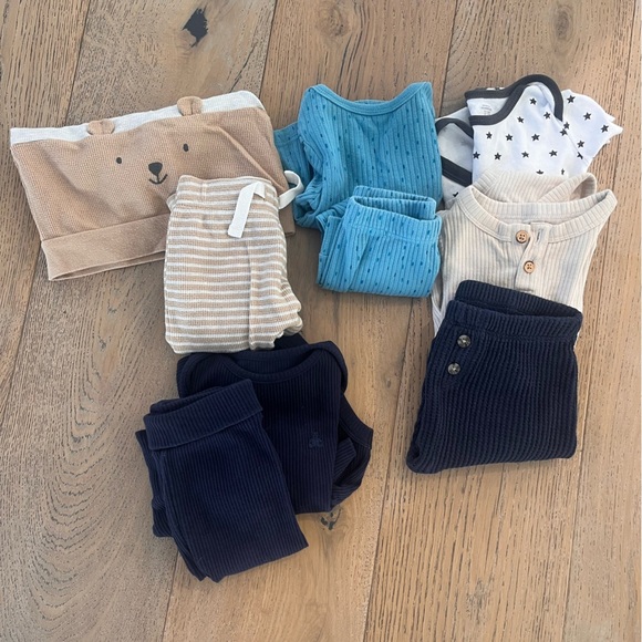 7 piece Gap Carters Cat & Jack 3-6 months bundle Stripe Star Speckle Ribbed Blue - Picture 2 of 16